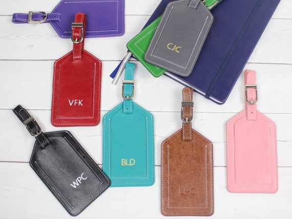 monogram luggage tag