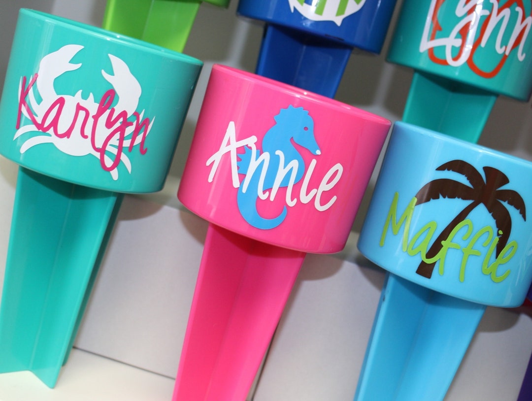 Personalized Beach Spiker Beach Cup Holder Summer Beach Cup Beach