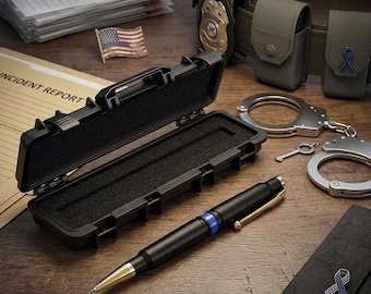 Thin Blue Line bullet pen personalized Police Law Enforcement First Responder
