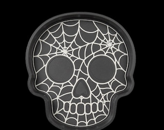3D Printed Skull & Spiderweb Dish