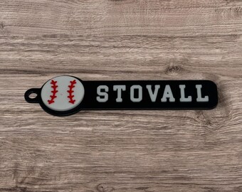 Llavero de béisbol personalizado impreso en 3D: Etiqueta de mochila personalizada