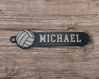 Llavero de voleibol personalizado impreso en 3D: Etiqueta de mochila personalizada