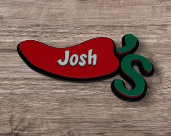 Etiqueta de nombre personalizada impresa en 3D para delantal: Empleado