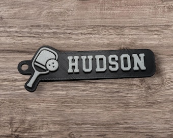 Llavero de Pickleball personalizado impreso en 3D: Etiqueta de mochila personalizada