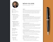 Editable Executive Resume Template Canva, Professional Marketing CV with Photo, Modern Resume + Cover Letter