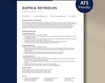 Pacchetto di modelli di curriculum ATS professionali Canva + Google Docs: lettera di presentazione, referenze e guida alla preparazione al colloquio