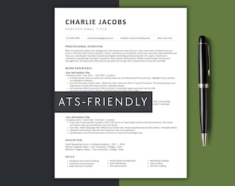 Sjabloon ATS-vriendelijk executive CV | Canva + Google Docs CV-functie | Professioneel cv op c-niveau + sollicitatiebrief