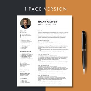 One-page minimalist resume template for Canva with professional layout and subtle orange-black tones. Great for business, design, or tech professionals seeking clean visual structure.