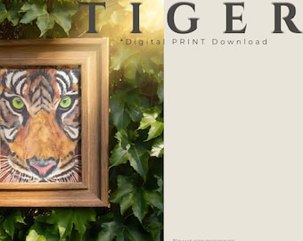 Tiger Hand-Painted Wildlife Art (Digital Download)