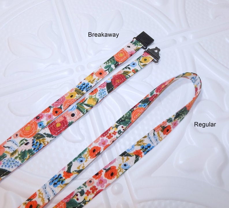 Long Keychain Breakaway Or Regular Lanyard For Keys Butterfly Fabric Lanyard Badge Id Holder Teacher Gifts