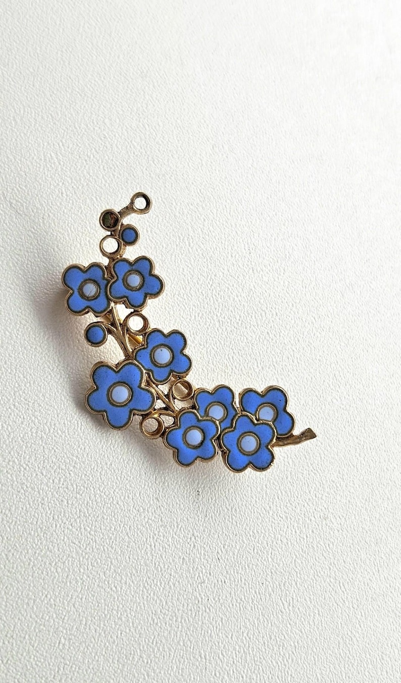 Anton Michelsen blue enamel brooch