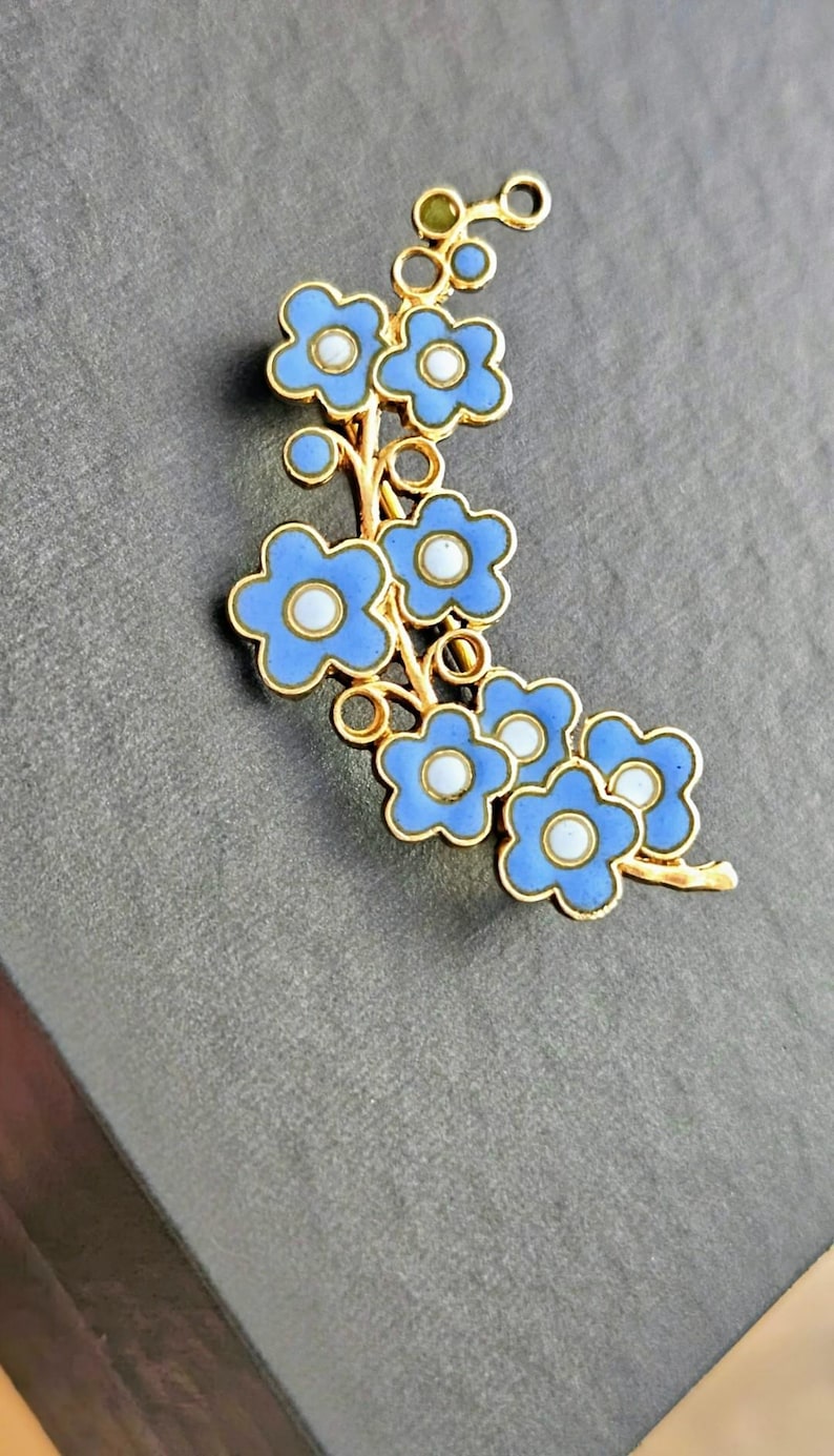 Anton Michelsen blue enamel brooch