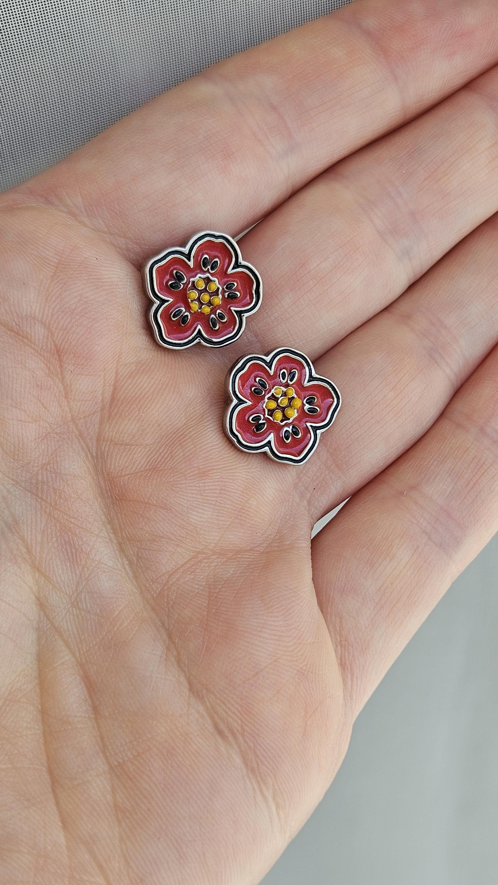 KENZO Paris Boke Flower Stud Earrings - Etsy