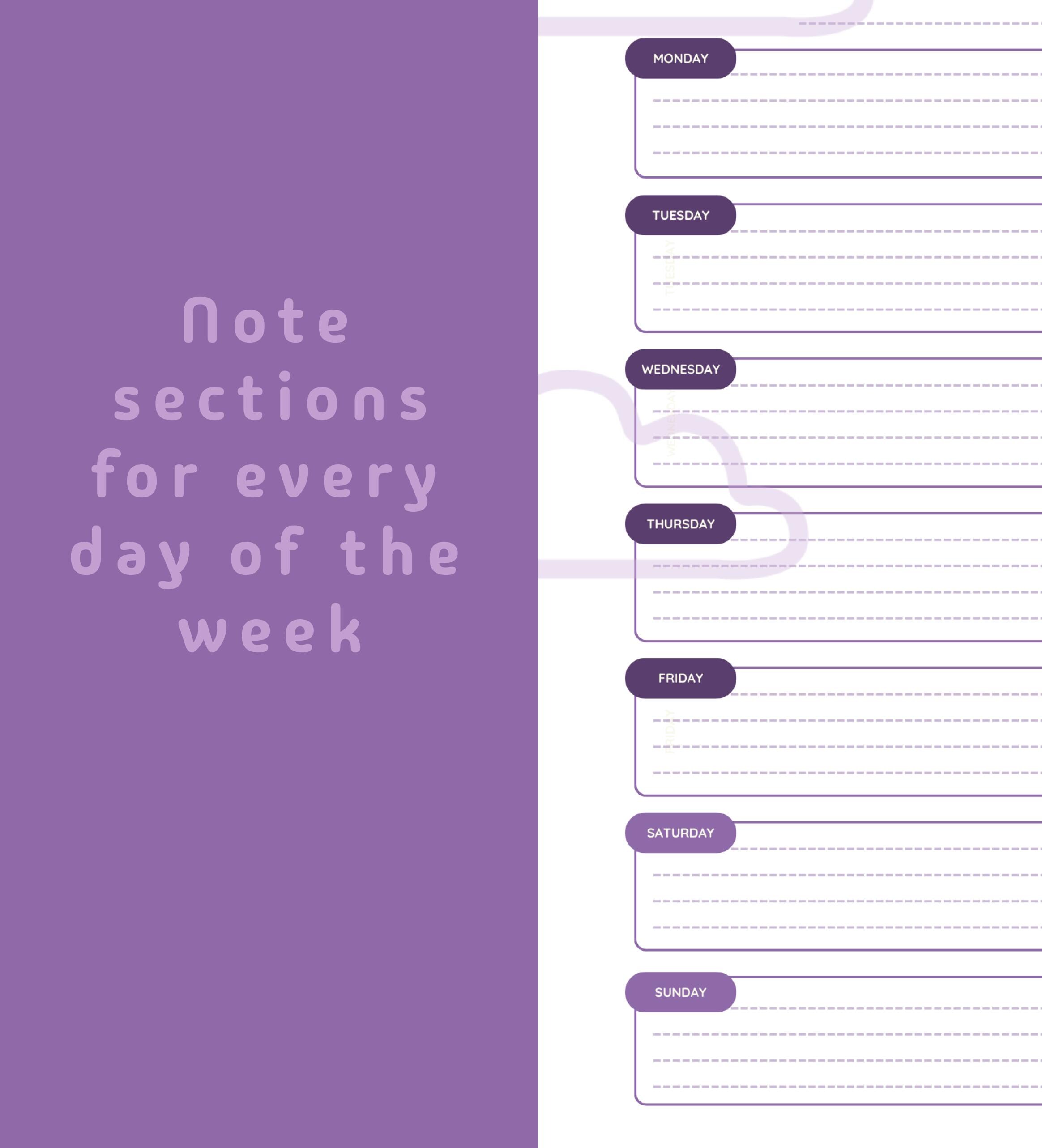 Purple Clouds Weekly Planner – Printable and Digital (PDF and PNG) - Etsy