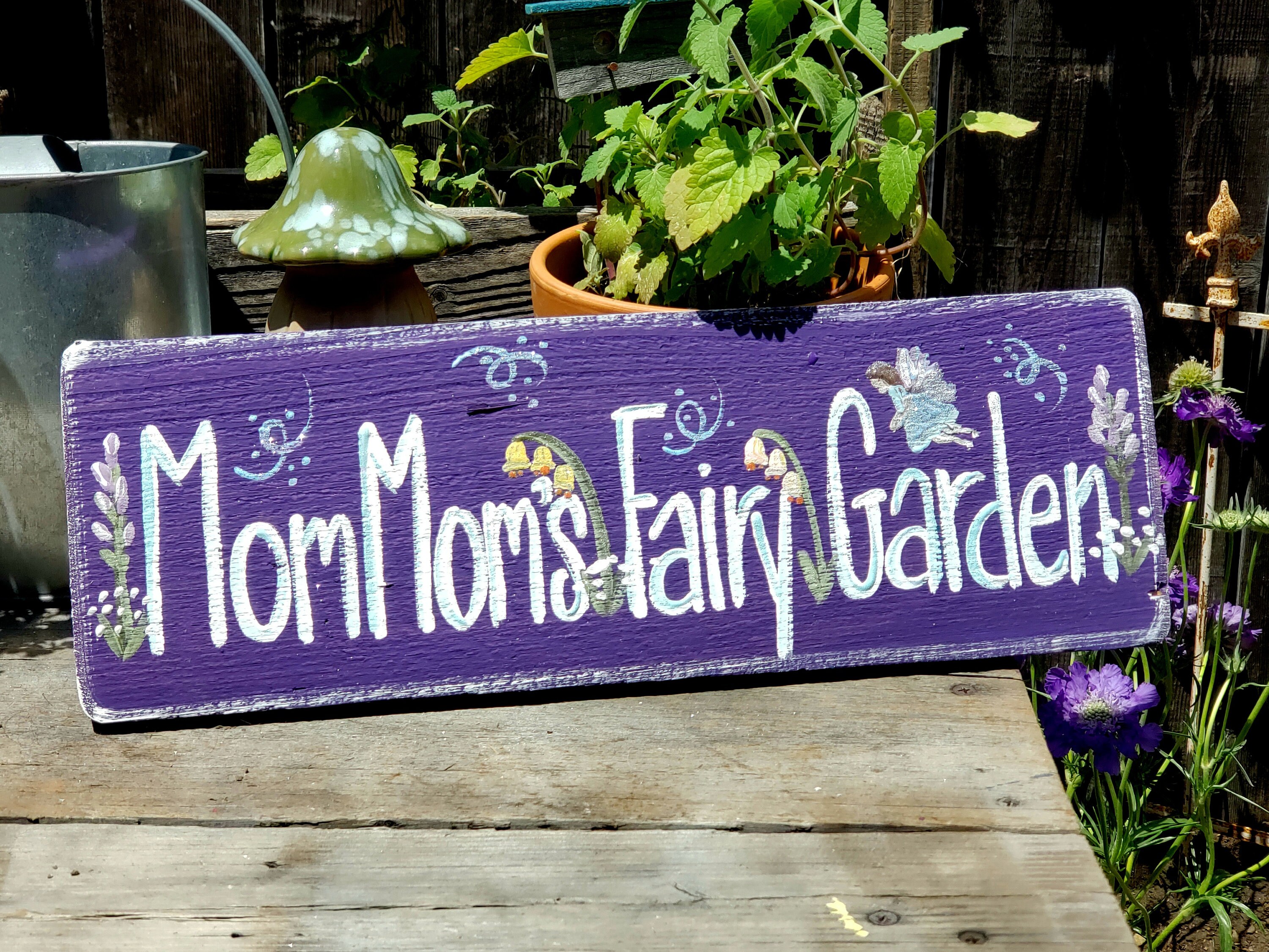 Wood garden signs,rustic home decor,fairy garden decor