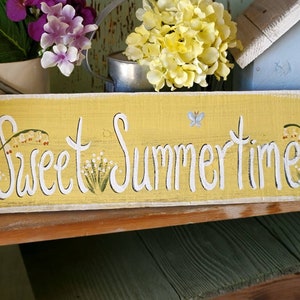 Sweet summertime wood sign,rustic summer decor,wooden summer sign,garden sign personalized,garden gift,outdoor summer decor,gardener gift