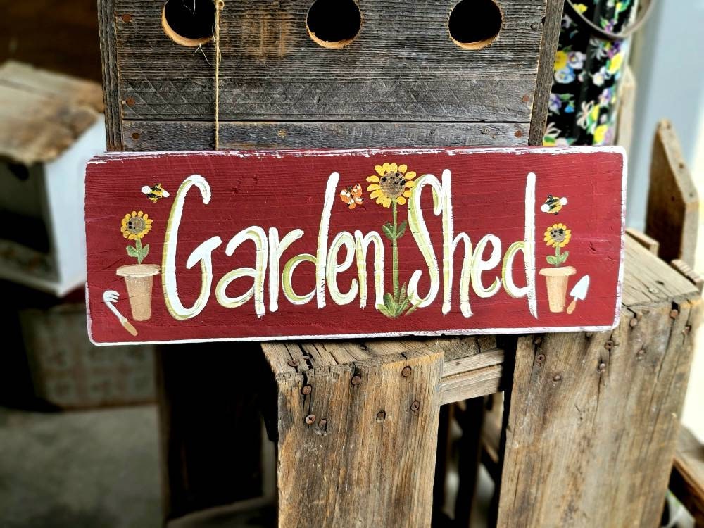 Greenhouse Plaque Personalised Wooden Garden Shed Plaque Cottage Garden