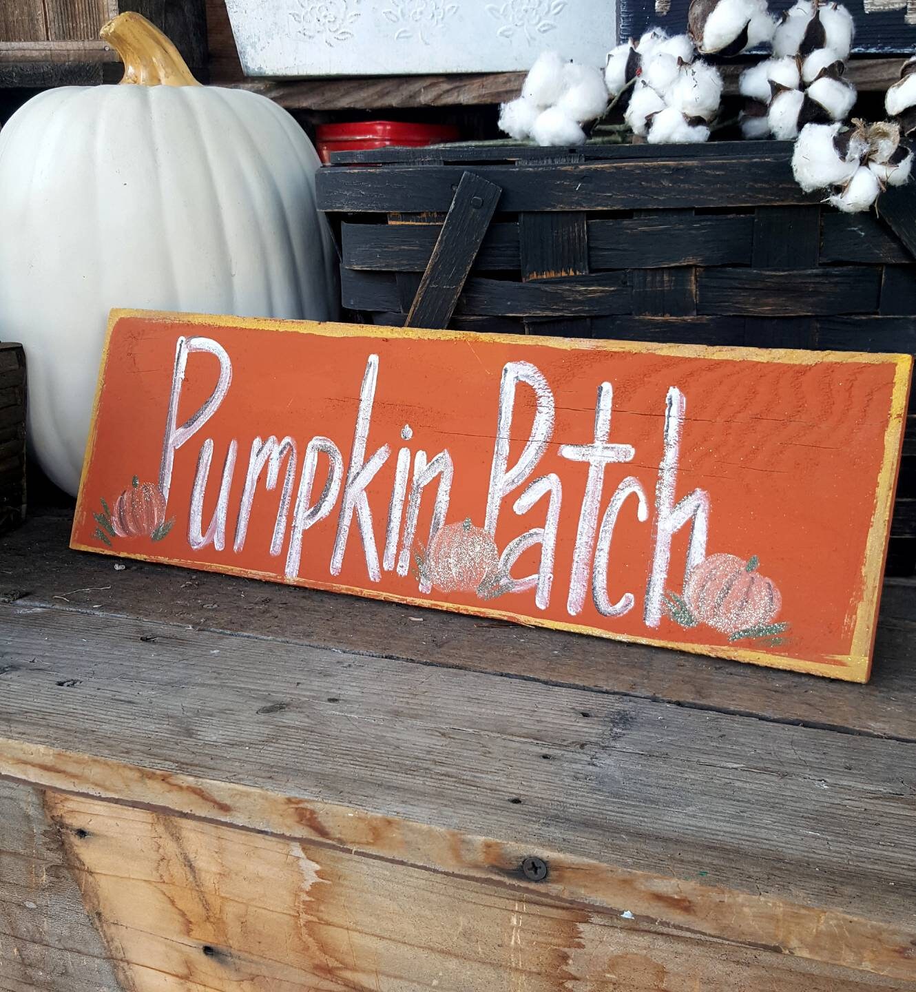 Pumpkin patch wood sign,fall front porch decor,primitive