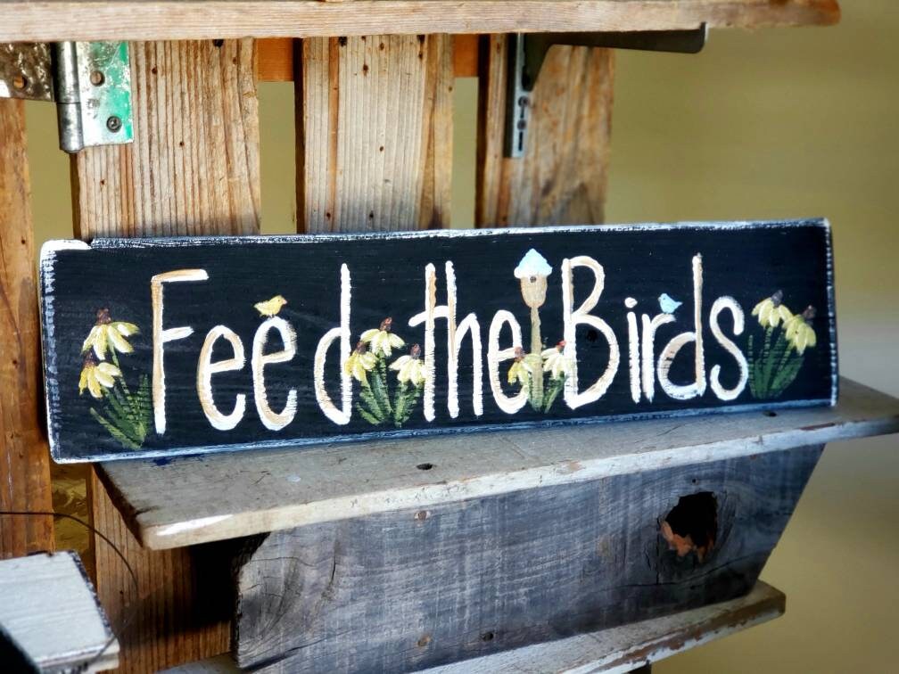 Feed the birds sign,outdoor garden sign,Mary poppins sign,personalized