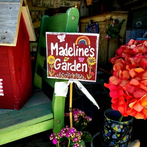 Custom garden marker,childrens garden stake,grandparent gift,custom sign outdoor,outdoor garden gift,personalized garden sign,birthday gift