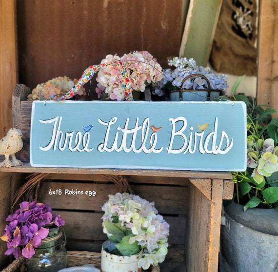 garden signs,rustic home decor,Bob Marley song,outdoor wood garden sign,personalized garden sign,three little birds sign,wooden sign custom