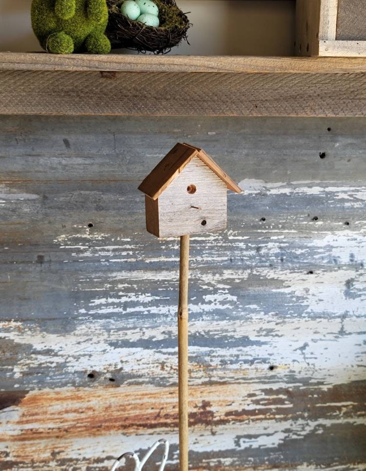 Custom birdhouse on a stake,wooden birdhouse,birdhouse decor,garden