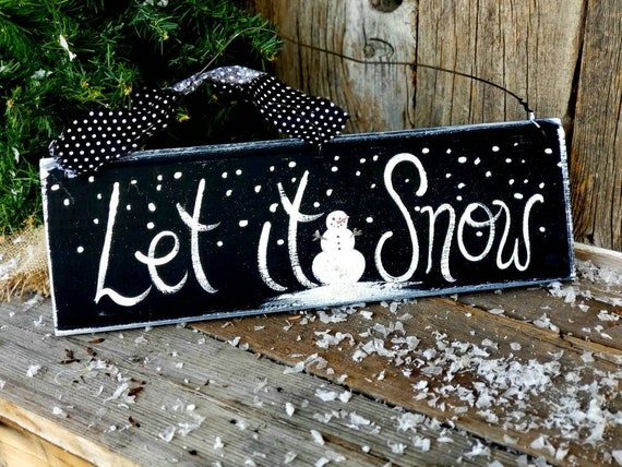 Outdoor winter wood sign,let it snow sign,snowman decor,outdoor winter decor,winter wood sign,custom sign,snowman decor,outdoor winter sign