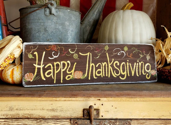 Happy Thanksgiving rustic sign wood,fall decor,rustic thanksgiving decorations,custom signs,outdoor custom sign,personalized holiday decor