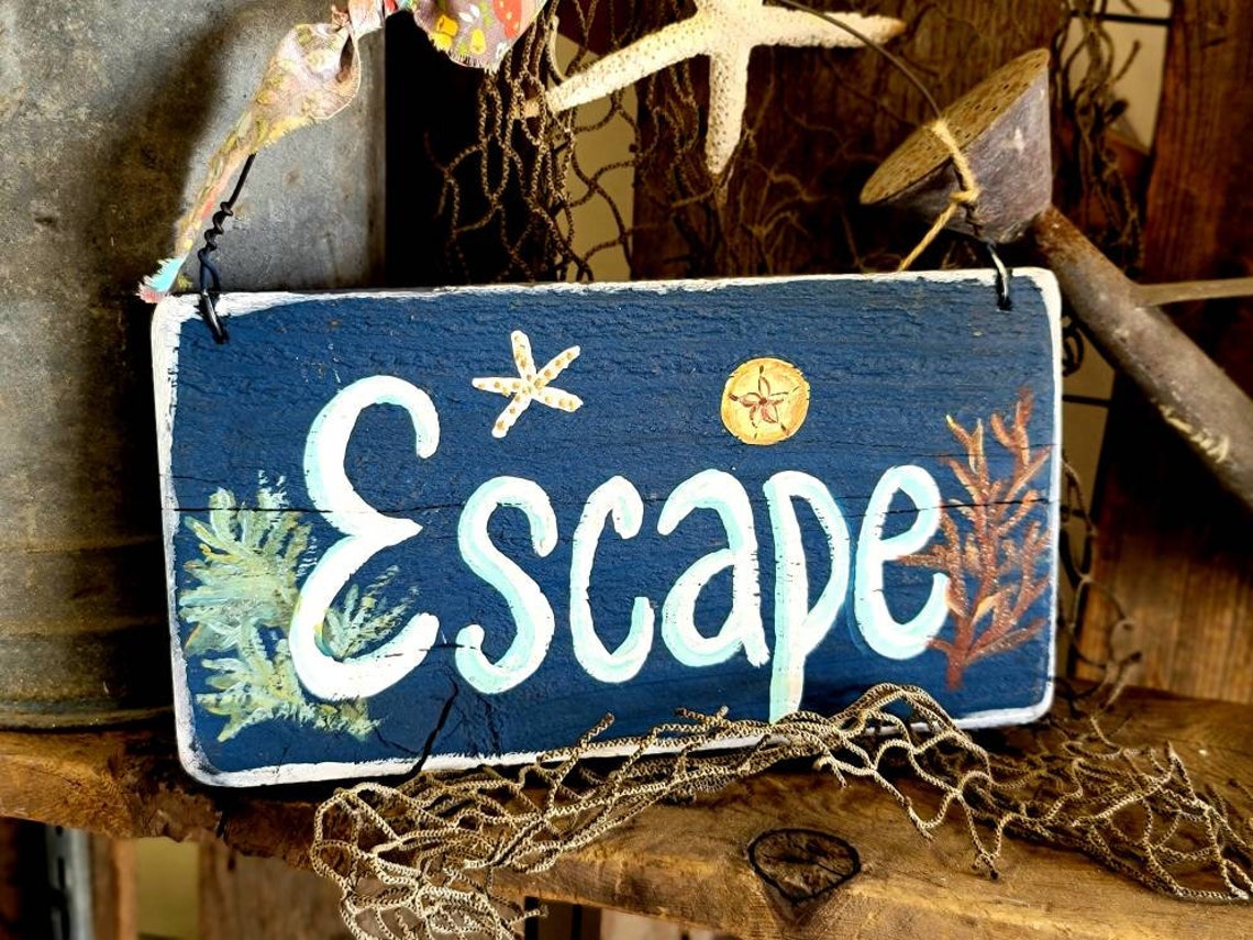 Outdoor beach signrustic beach signwooden beach Etsy