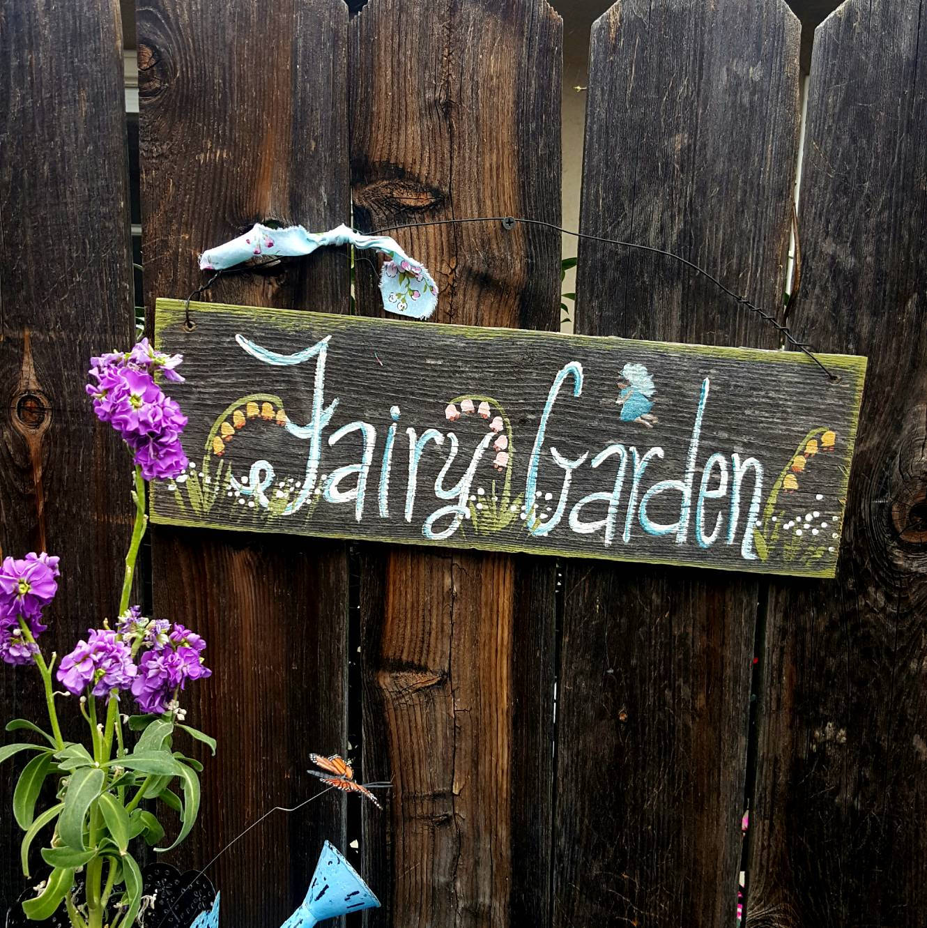 Wood garden signs,rustic home decor,fairy garden decor,outdoor garden