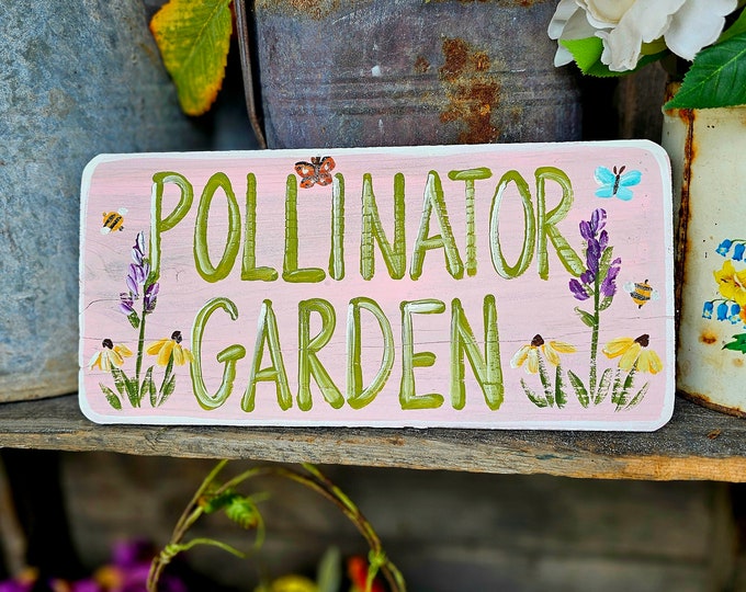 Pollinator Garden Sign,outdoor Garden Decor,butterfly Garden Sign,birds ...