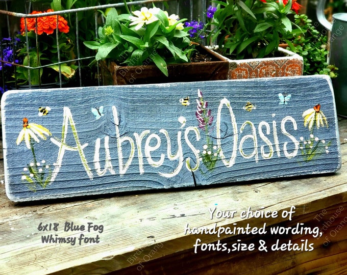 Custom Hand-Painted Garden Sign: Personalized Wood Plaque,custom wood sign,garden gift