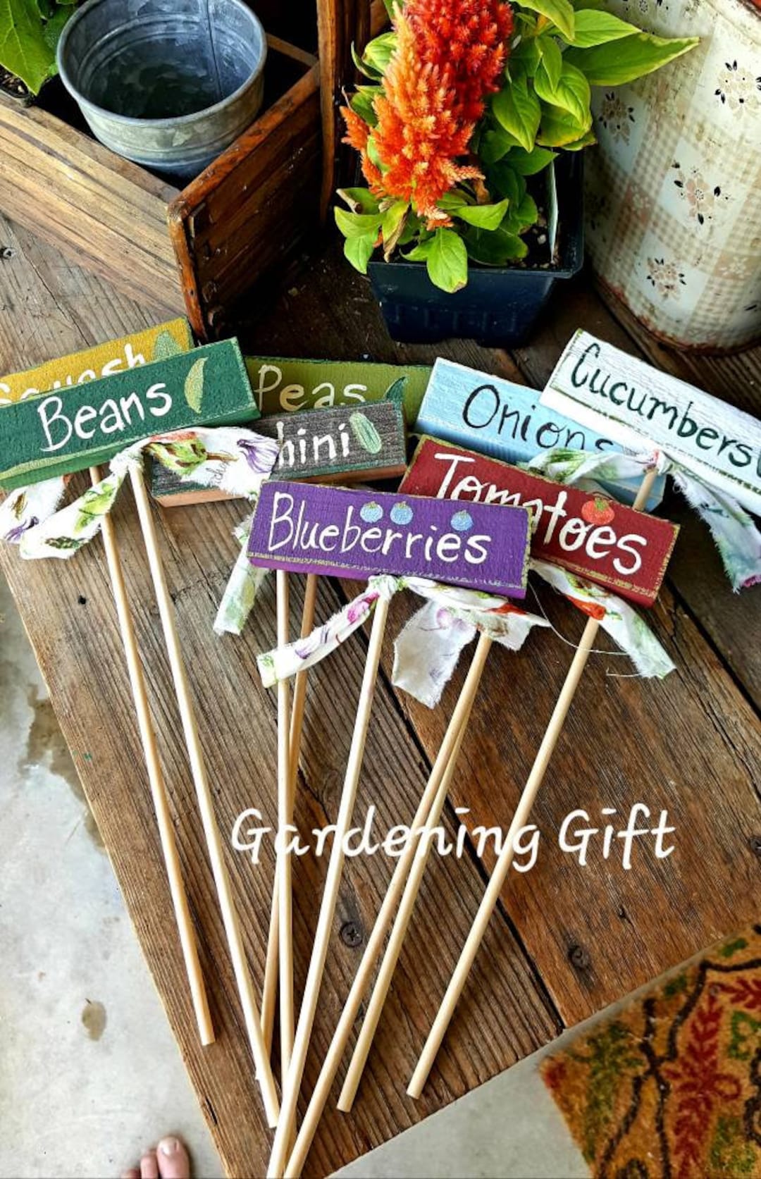 Personalized Garden Markers: Hand Painted Wood Plant Labels - Etsy
