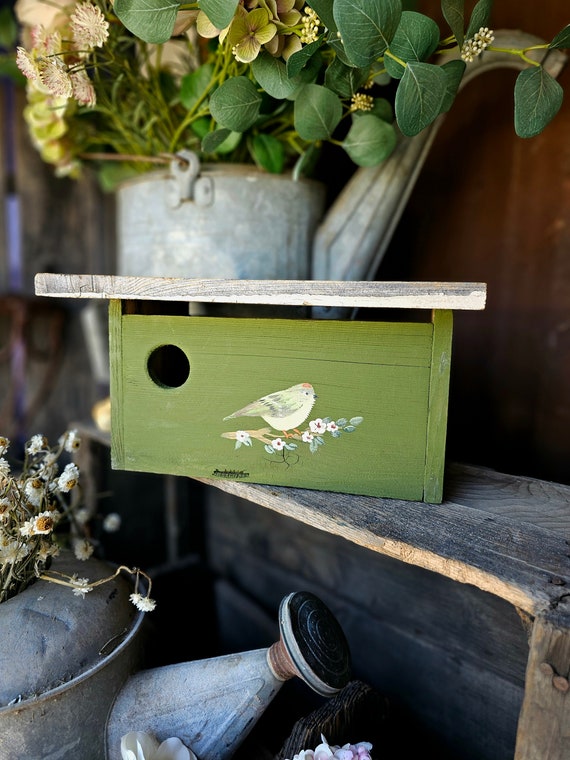 Birdhouse garden decor,outdoor garden gift,unique outdoor modern bird house,bird house for the outdoor,birthday gift,handmade wood birdhouse