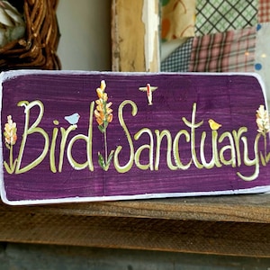 Bird sanctuary sign,outdoor garden  decor,custom garden gift,personalize outdoor sign,personalized garden wood sign,the birdhouse of orange