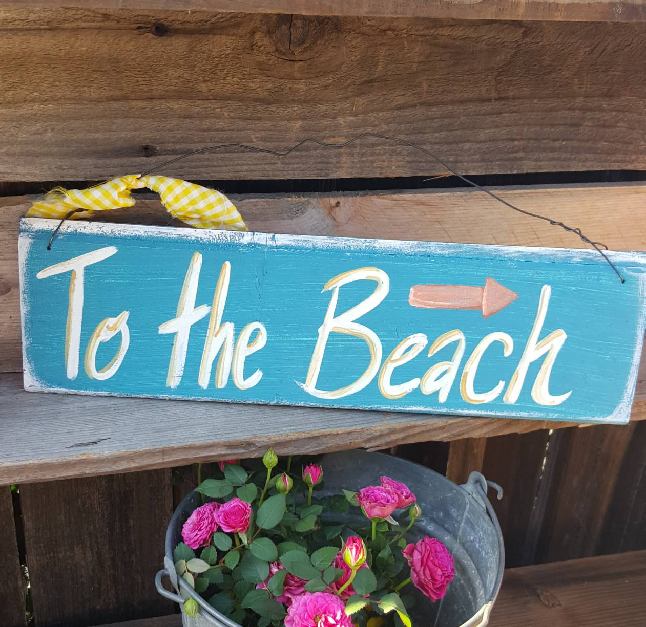 To the beach sign,outdoor beach sign,rustic beach decor