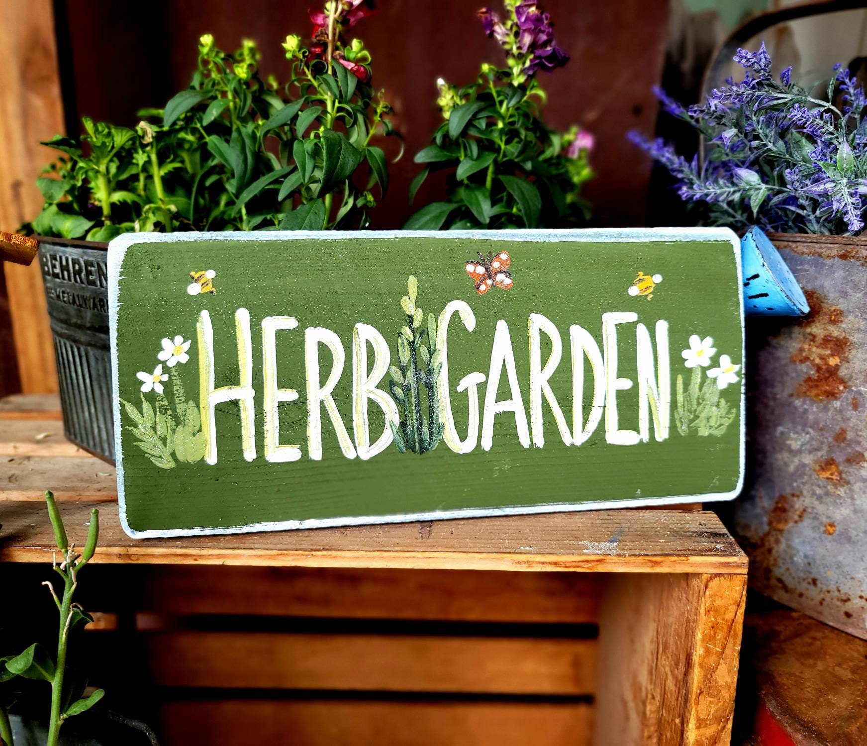 Herb garden,garden gift,garden decor,rustic sign wood,outdoor custom