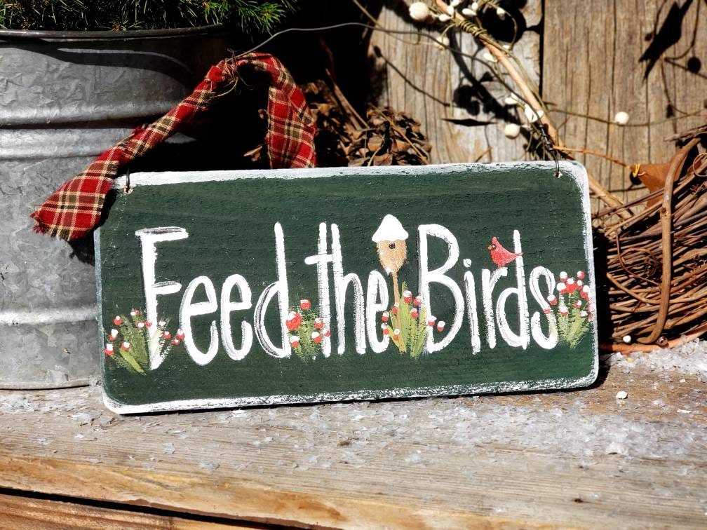 Feed the birds sign,outdoor garden sign,Mary poppins sign,personalized