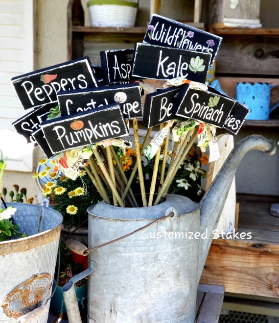 Garden stakes,birthday gift,childrens garden,vegetable stake sign,garden gift,vegetable garden label,personalized garden gift,garden sign