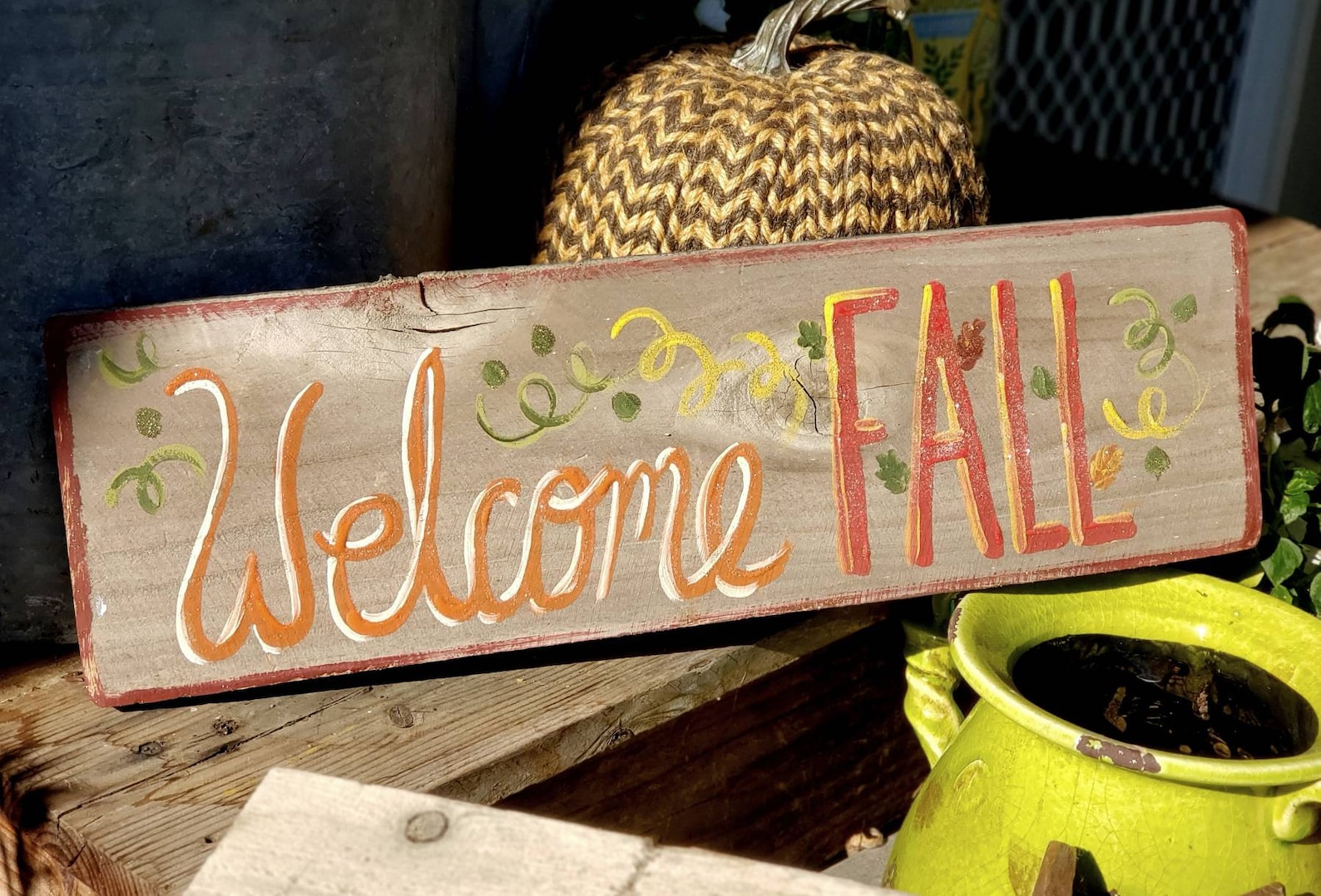 Fall Sign,rustic Halloween Outdoor,primitive Fall,outdoor Fall