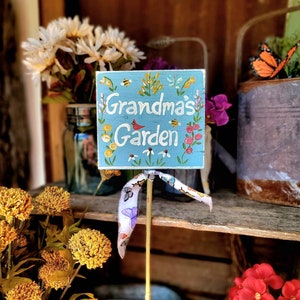 Custom garden marker,childrens garden stake,grandparent gift,custom sign outdoor,outdoor garden gift,personalized garden sign,birthday gift