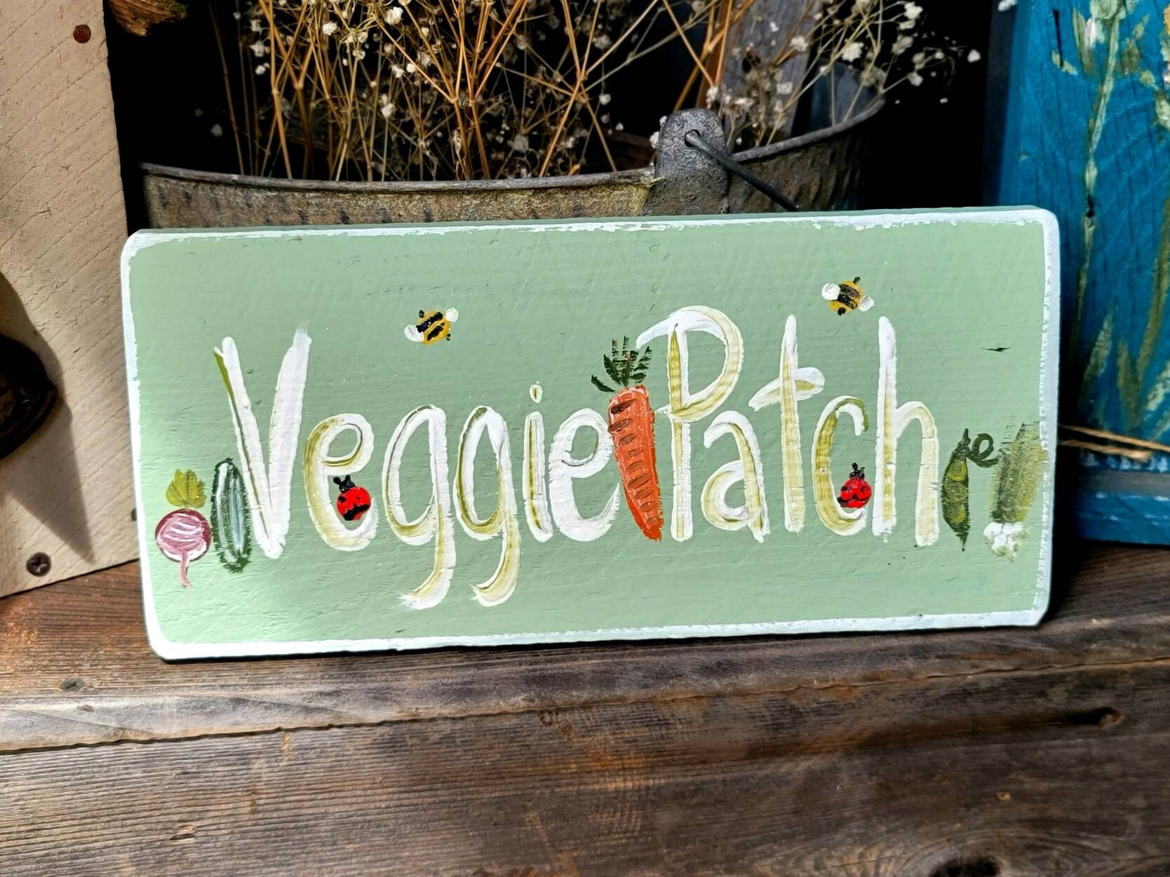 Veggie patch signcustom wood sign outdoorvegetable garden Etsy