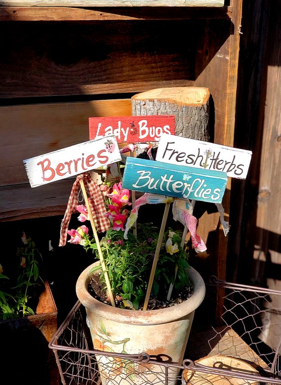 custom garden markers for childrens gardens,container gardens or anywhere you want to add a personalized message. Perfect garden gift.