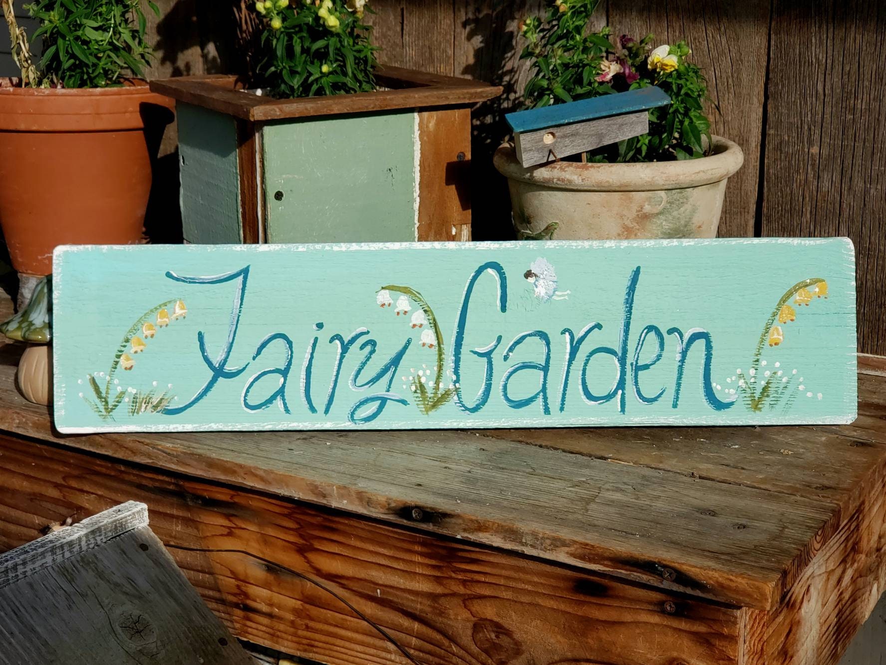 Wood garden signs,rustic home decor,fairy garden decor,outdoor garden