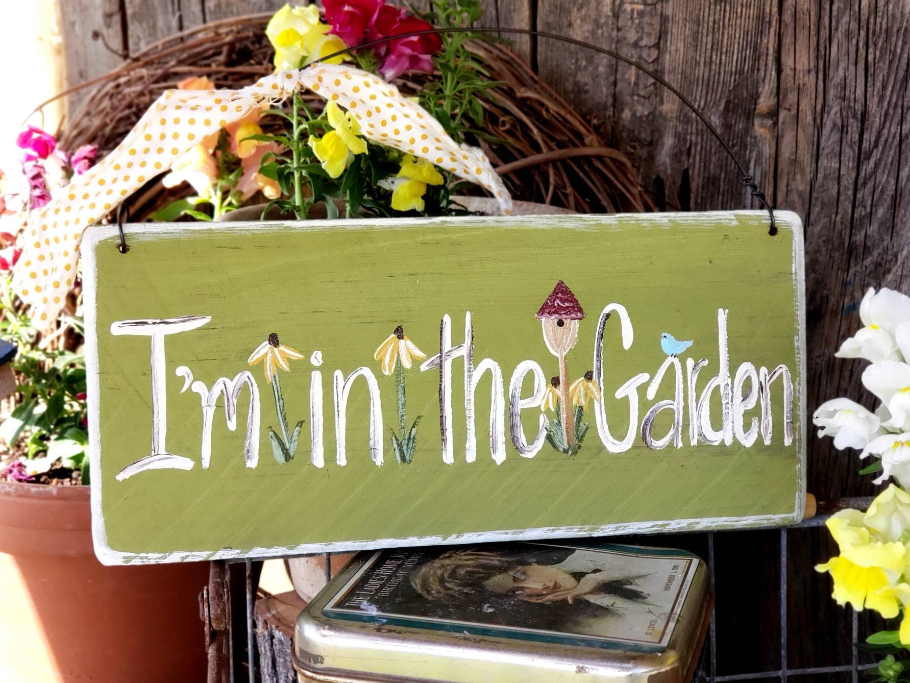 Garden signgift for momoutdoor garden giftIm in the Etsy