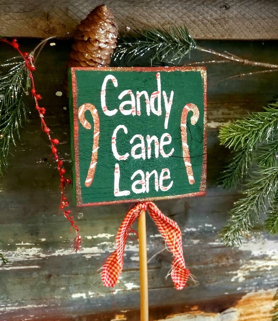 Candy Cane Lane yard signoutdoor christmas yard signCustom Etsy