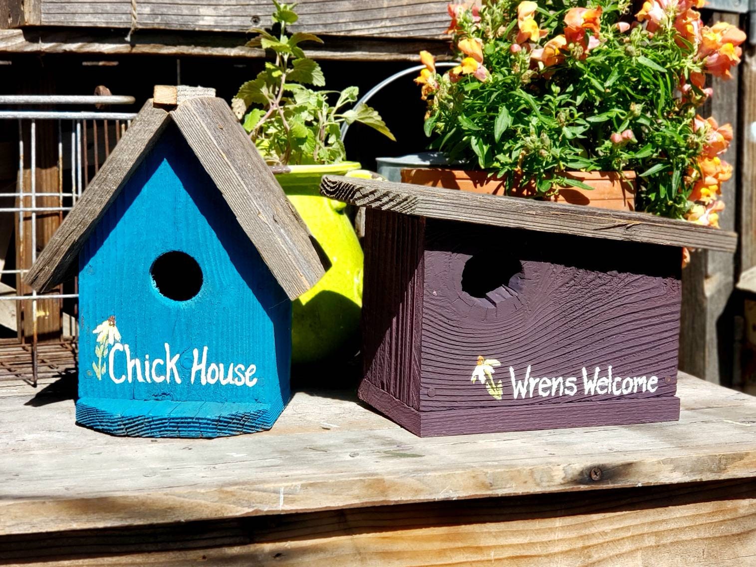 Custom birdhouse,personalize bird house,outdoor garden gift,modern