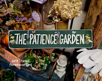 Personalized Hand-painted Garden Sign, Custom Wood Decor