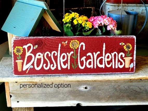 outdoor sign personalized,family name sign,custom garden sign,the gardener,children's garden,birthday gift,custom birthday gift,home decor