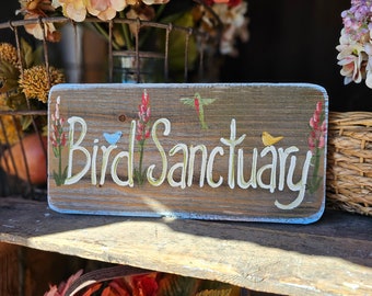 Bird sanctuary sign,outdoor garden  decor,custom garden gift,personalize outdoor sign,personalized garden wood sign,the birdhouse of orange